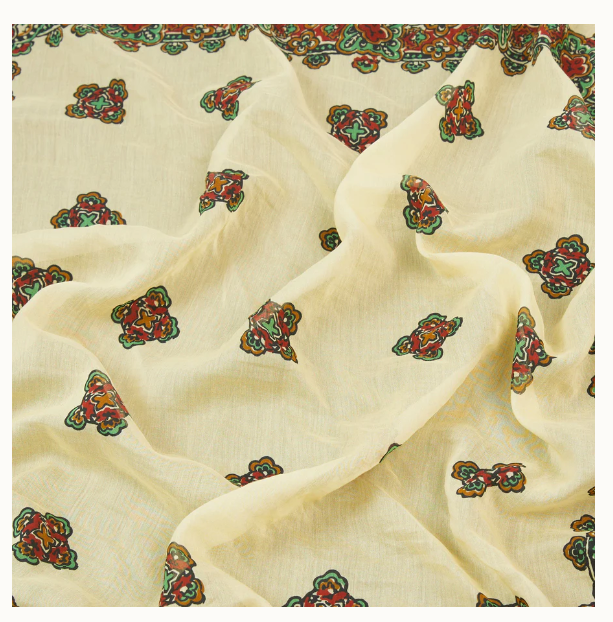 Drakes Ecru Medallion Print Cotton-Silk Bandana Limited Edition