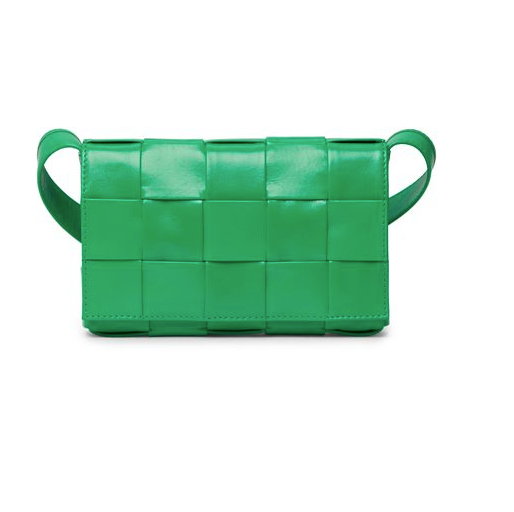 Bottega Veneta Green Intreccio Leather Mini Cassette Bag