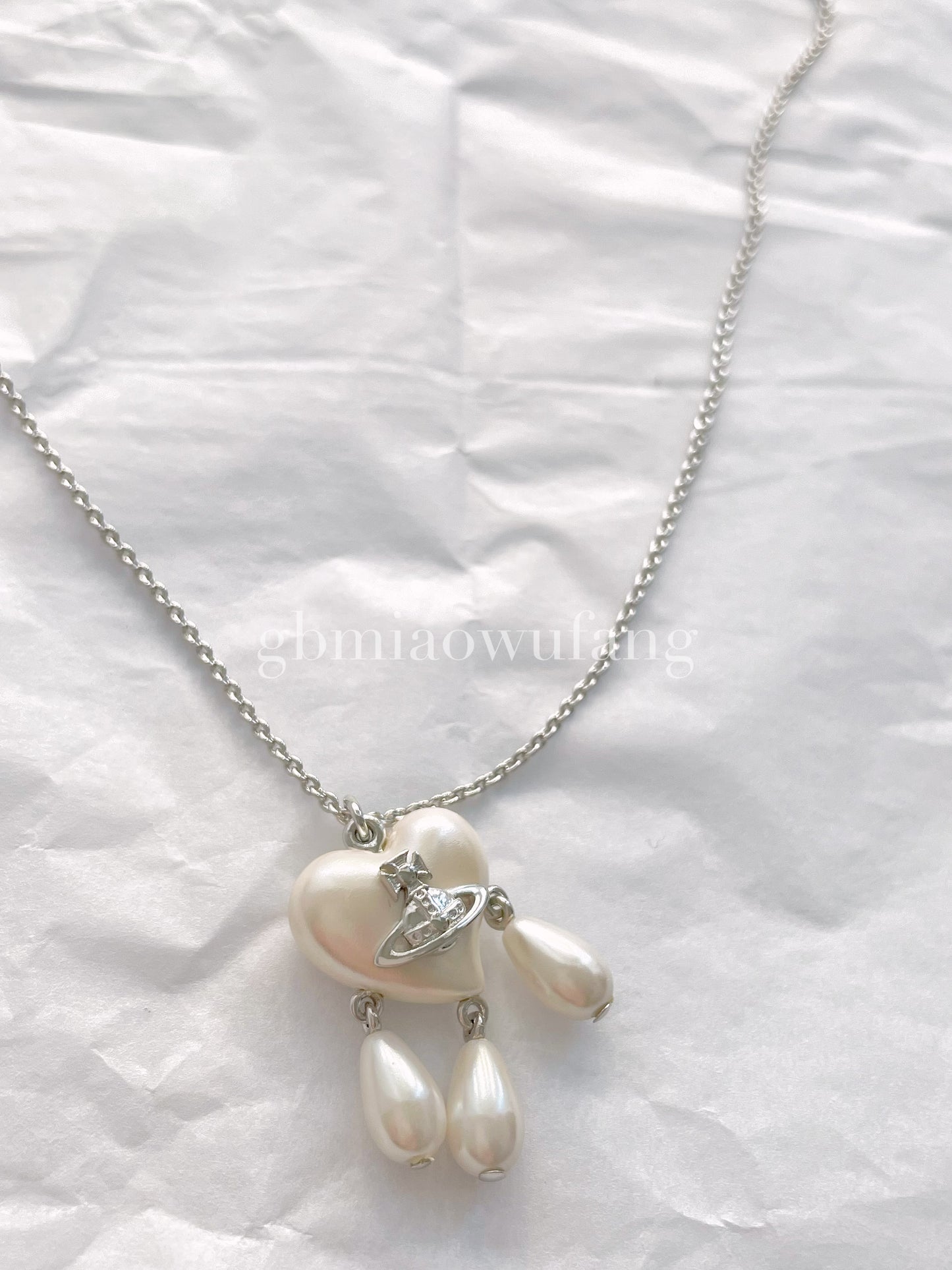 Vivienne Westwood Sheryl Pearl Pendant Necklace Silver