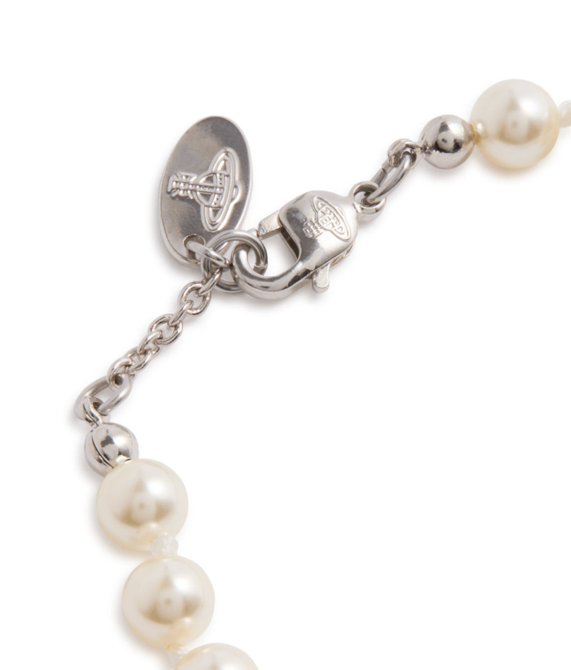 Vivienne Westwood Mini bas Relief Pearl Bracelet Light Rose Plantium