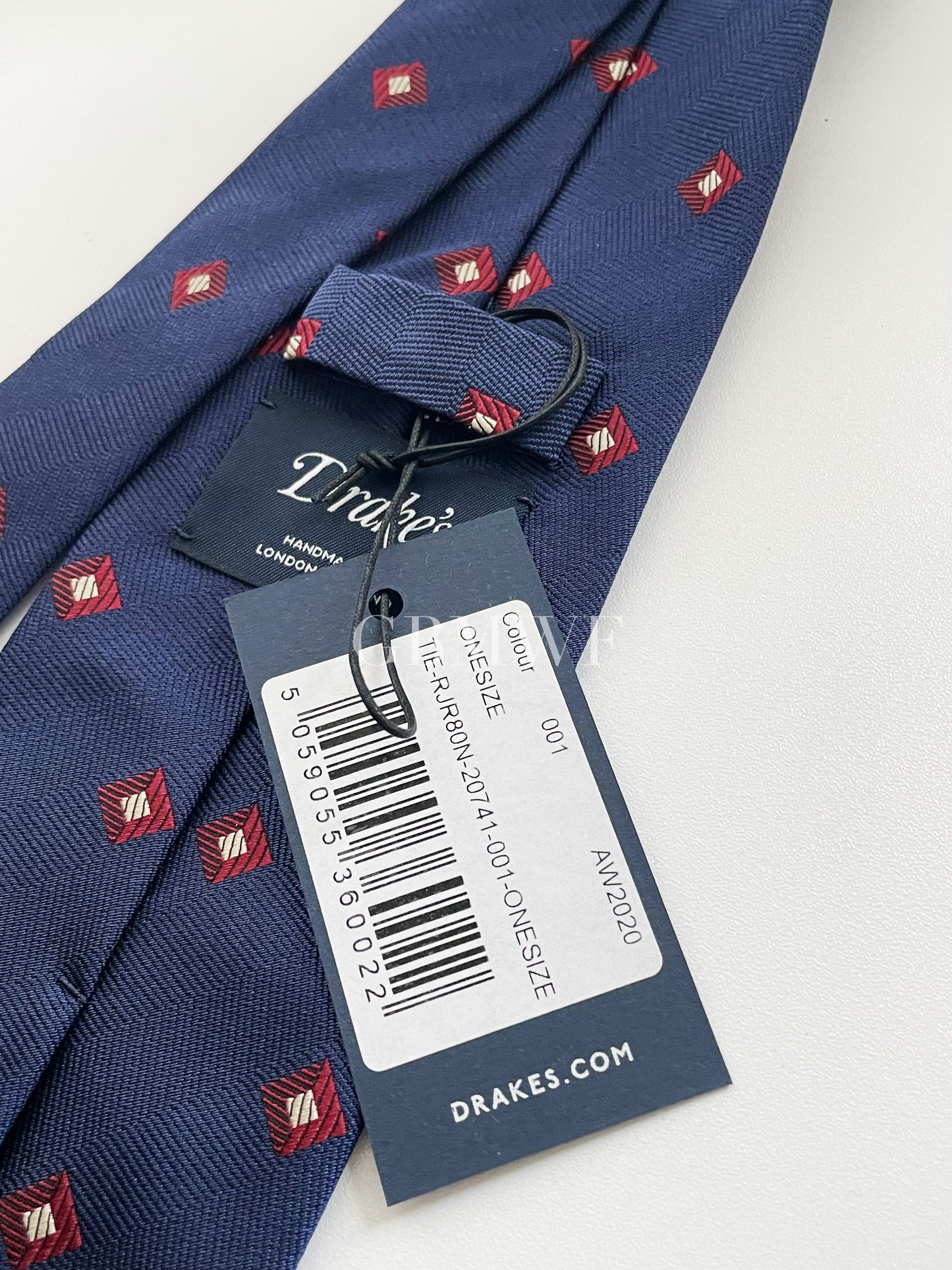 Drakes Handmade Tipped Silk Tie With Tag