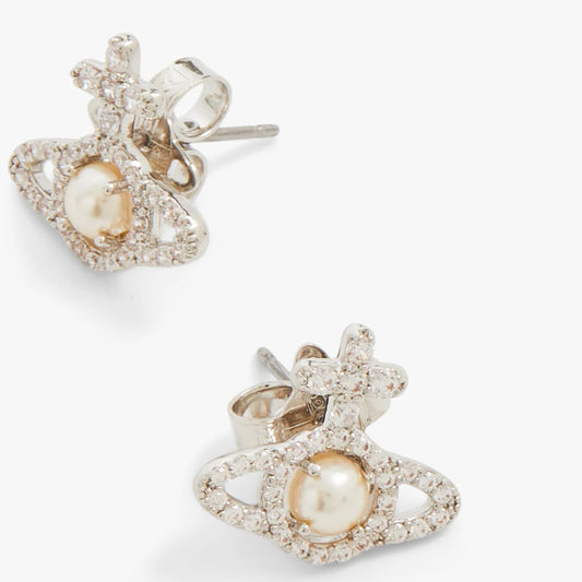 Vivienne Westwood Olympia Cubic Zirconia Pearl Earrings