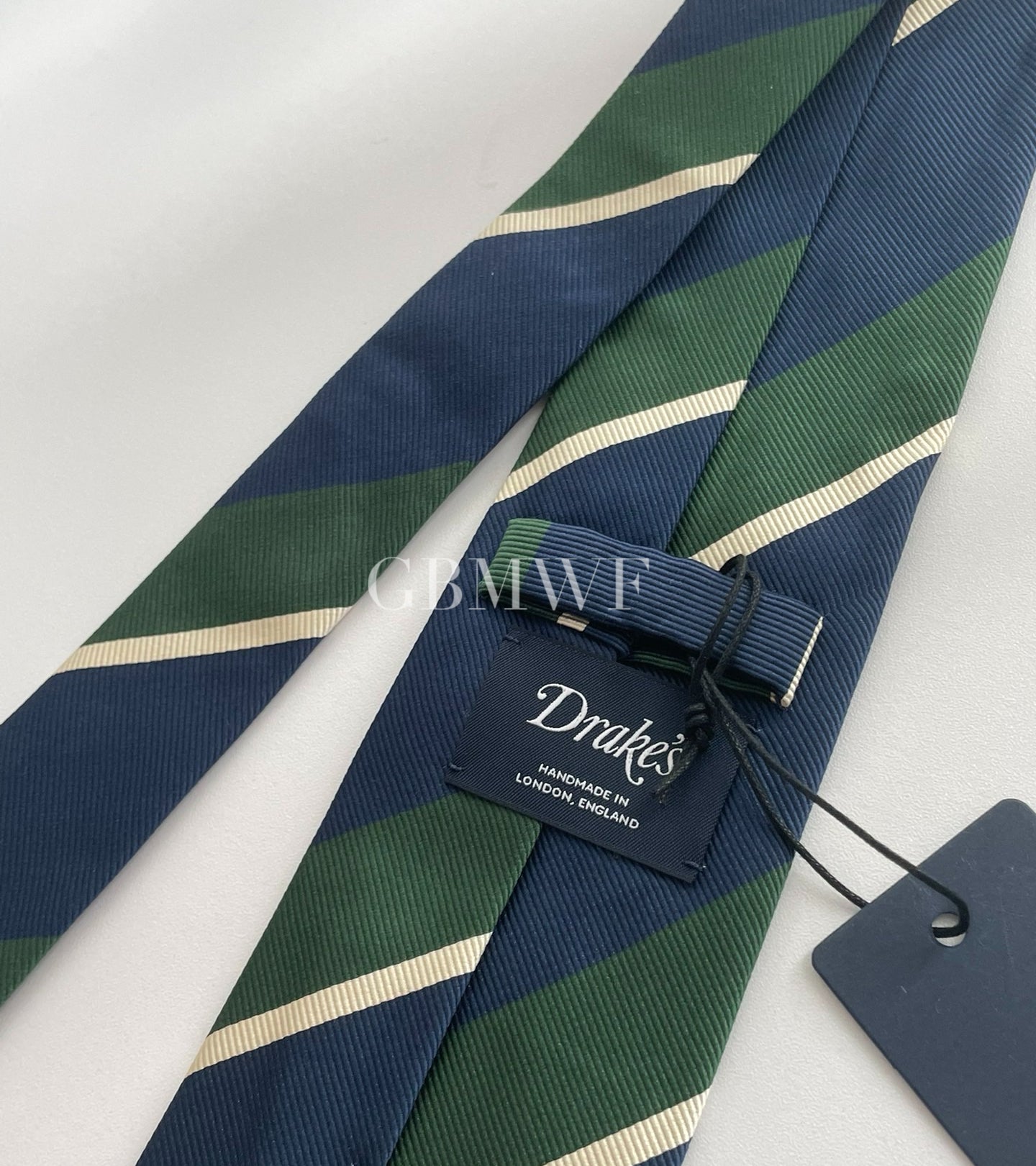 Drakes Handmade Tipped Silk Tie With Tag