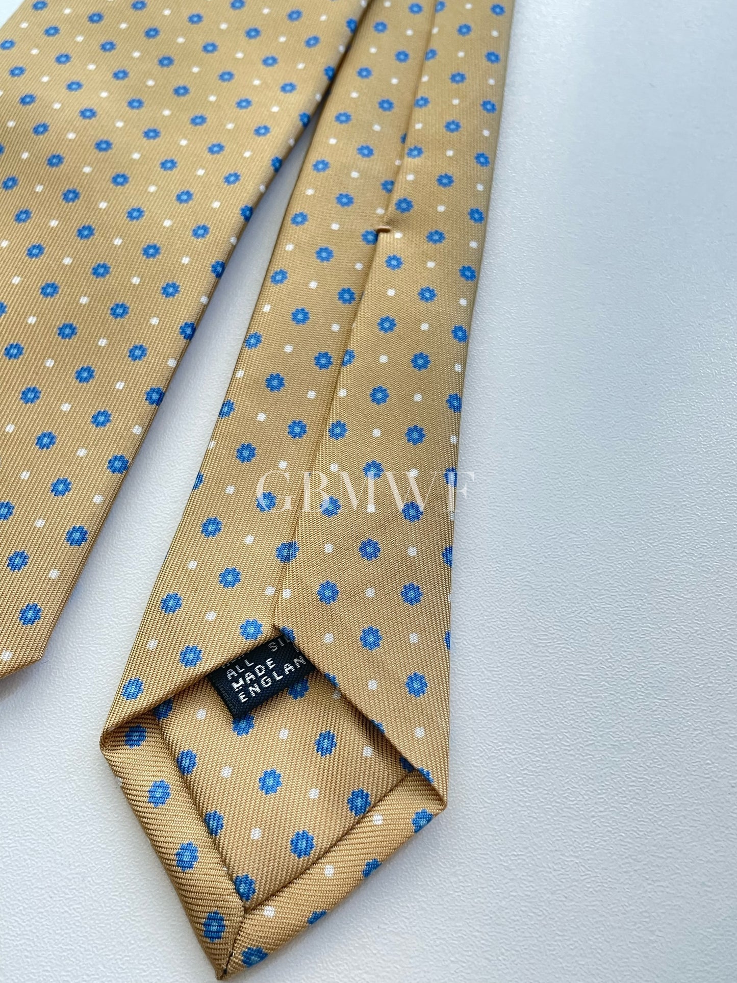 Drakes Handmade Tipped Silk Tie With Tag