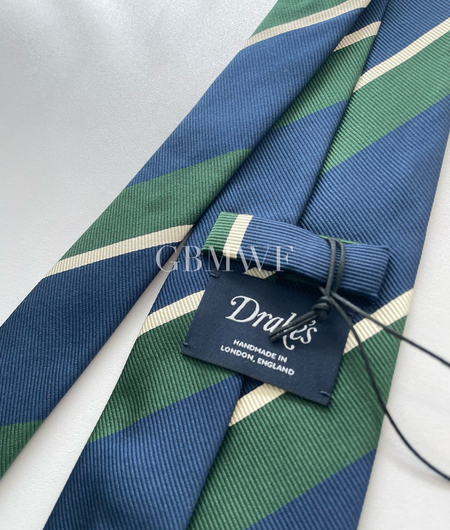 Drakes Handmade Tipped Silk Tie With Tag