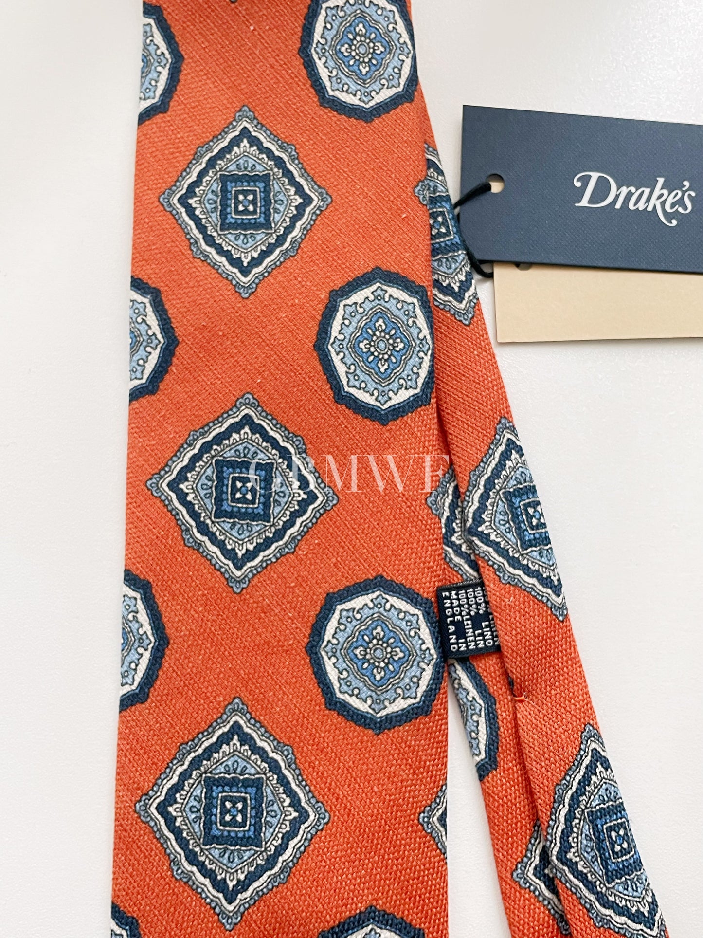 New Drakes Hand-rolled Edge Silk Handmade Tie With Tag