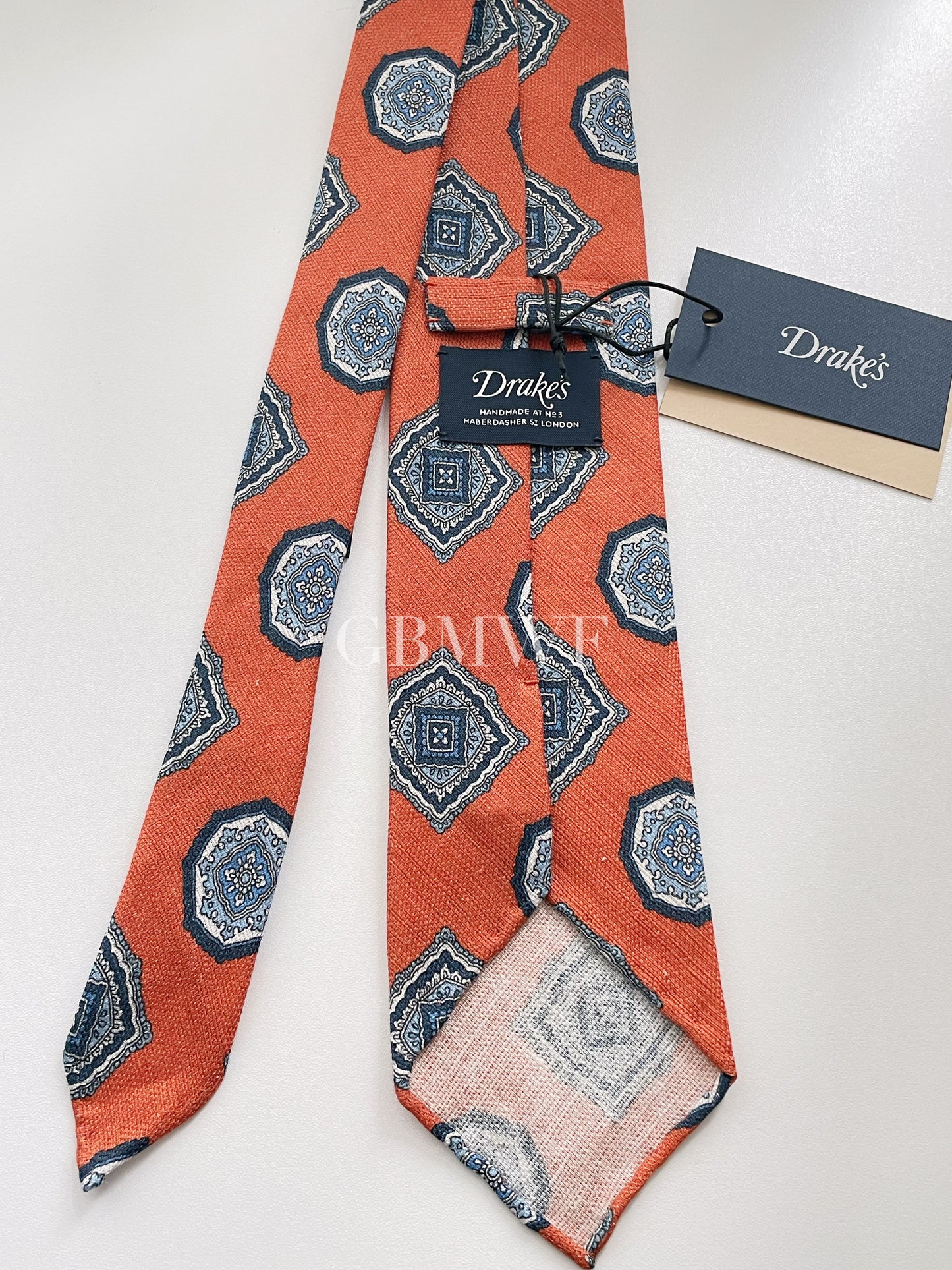 New Drakes Hand-rolled Edge Silk Handmade Tie With Tag