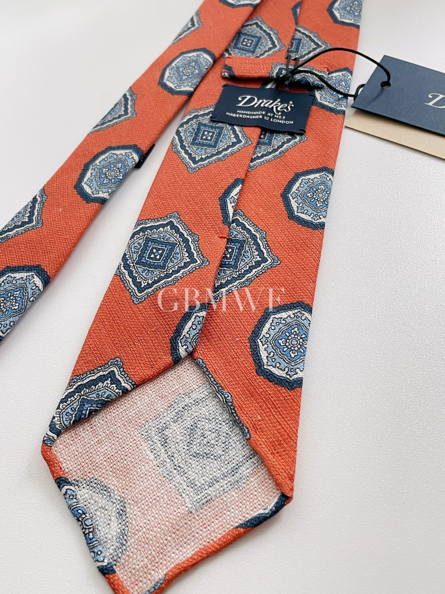 New Drakes Hand-rolled Edge Silk Handmade Tie With Tag