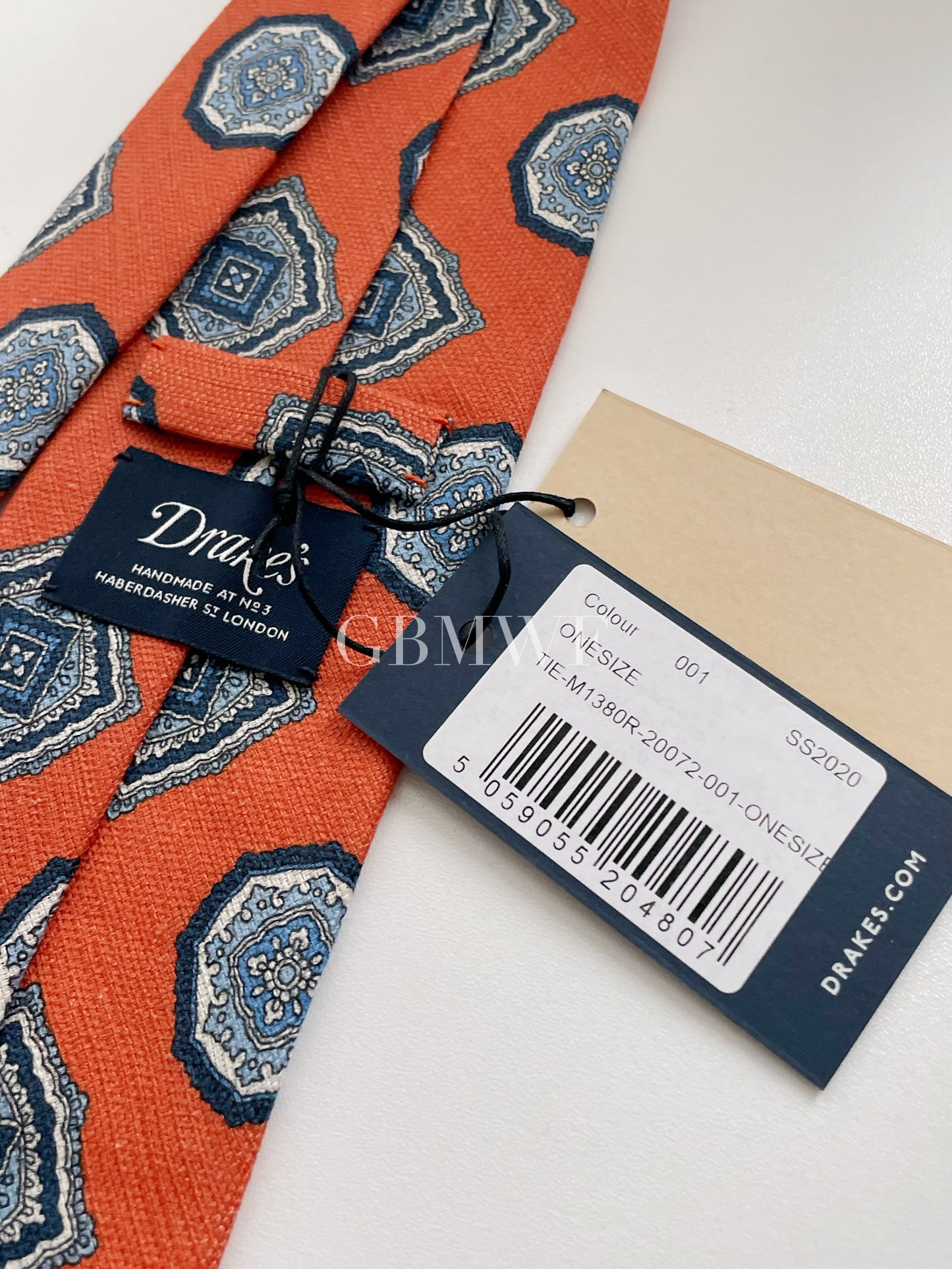 New Drakes Hand-rolled Edge Silk Handmade Tie With Tag