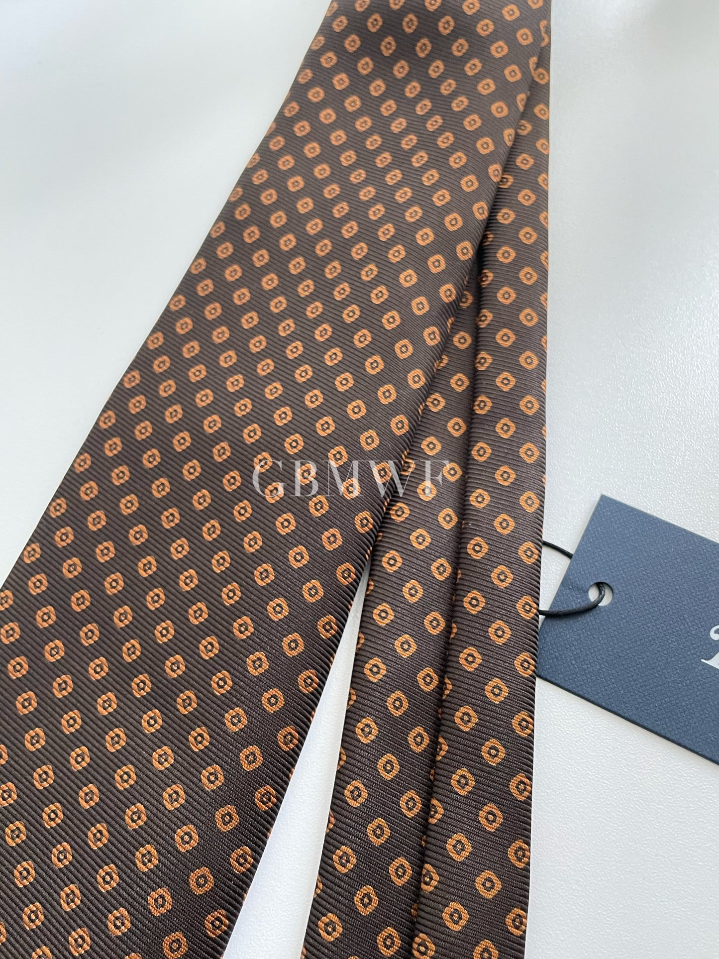 Drakes Handmade Tipped Silk Tie With Tag