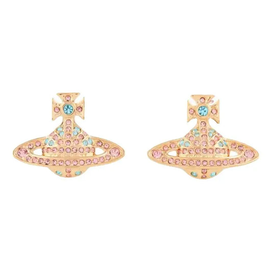 Vivienne Westwood Jack Bas Relief Earrings Aquamarine /Light Rose