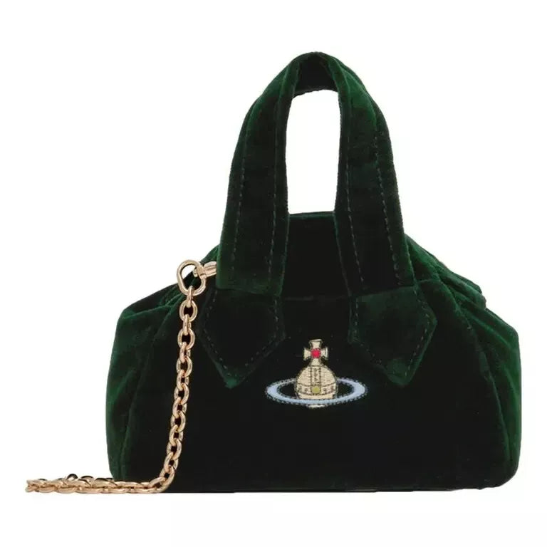 Vivienne Westwood Mini Archive Velvet Yasmine Shoulder Bag With Crossbody